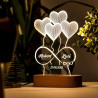 Infinity heart night lamp with name